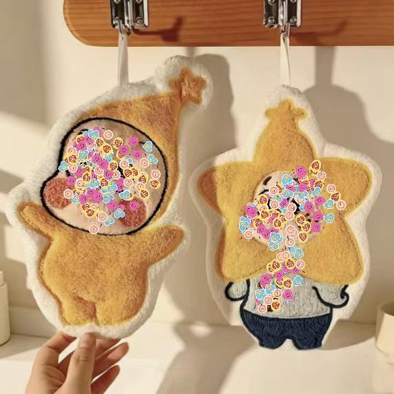 Children's Cute Cartoon Penguin Hanging Kitchen Hand Towel - Water Absorbent, Quick Drying Coral Fleece