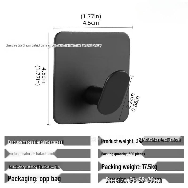 Punch-Free Stainless Steel Razor Holder and Coat Hook Bathroom Rack