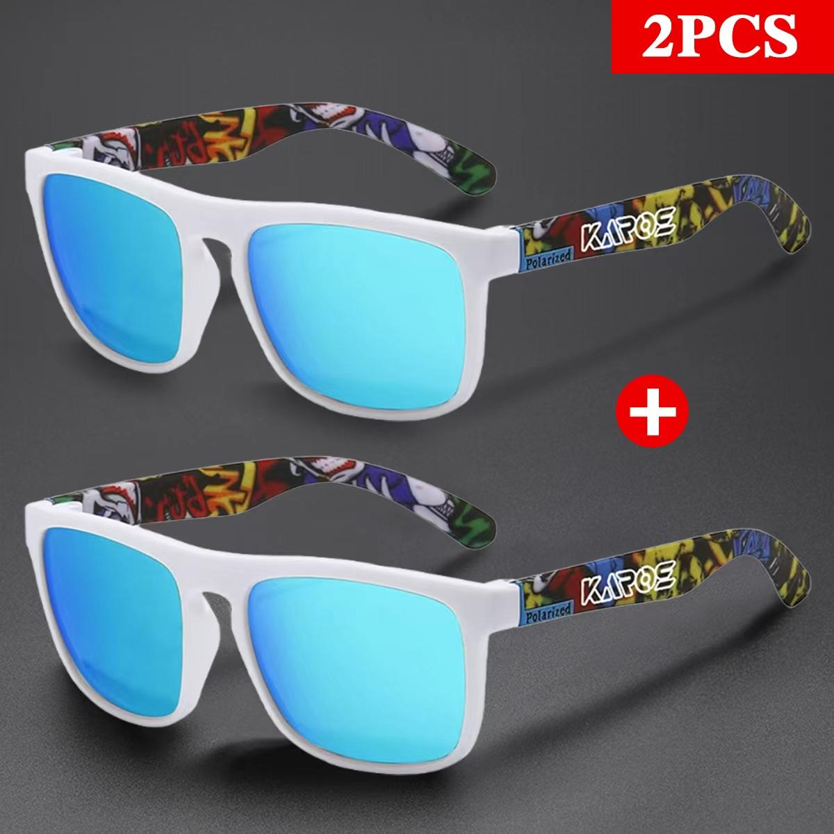 

Karos 2Pcs Fashion Vintage Square Polarized Sunglasses Men Women Brand Designer Sun Glasses Uv400 Driving Fishing Eyewear