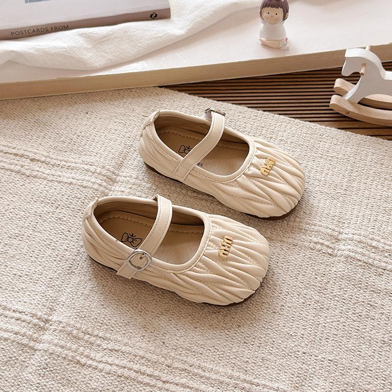 

Spring and Autumn New Children s Shoes, Girls Korean Edition Fashion Small Leather Shoes, Folded Design, Casual Shoes 26 бежевий