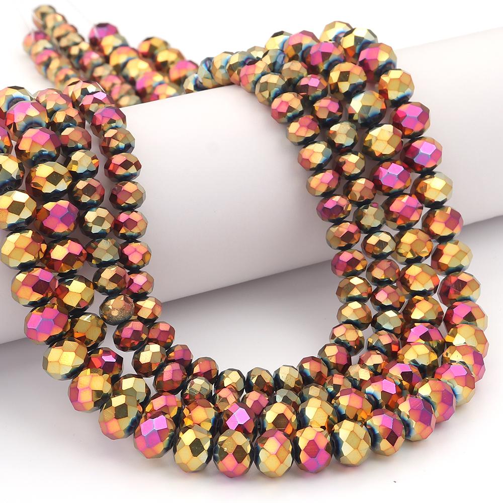 3 4 6 8 10mm Faceted Crystal Beads Red Colorful Glass Loose Spacer Beads For Jewelry Making DIY Bracelet Necklace Accessories