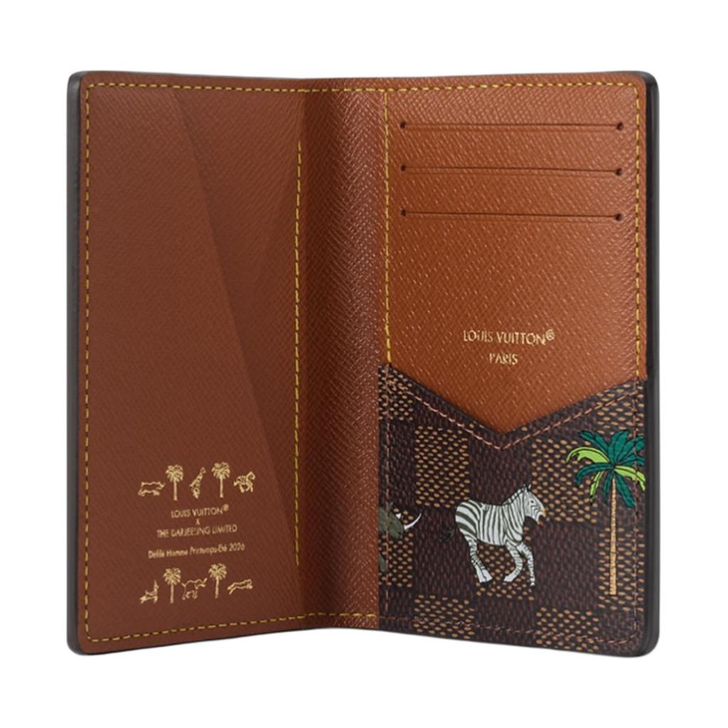 Louis Vuitton x The Darjeeling Limited Pocket Organizer Classic Checkered Pattern Damier Heritage Coated Canvas Card Holder Men Wallets Brown N40869