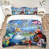 Alice Wonderland Print 3Pcs Bedding Setduvet Cover With 2 Bedropillowcase Home Birthday Gift