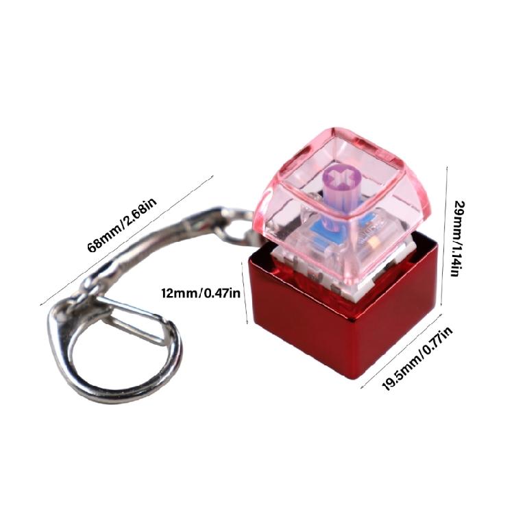 Stress Relief Keychain Mechanical Keyboards Keys Tester Keychain with Dynamic Color Zinc Alloy Base Cover For Durability