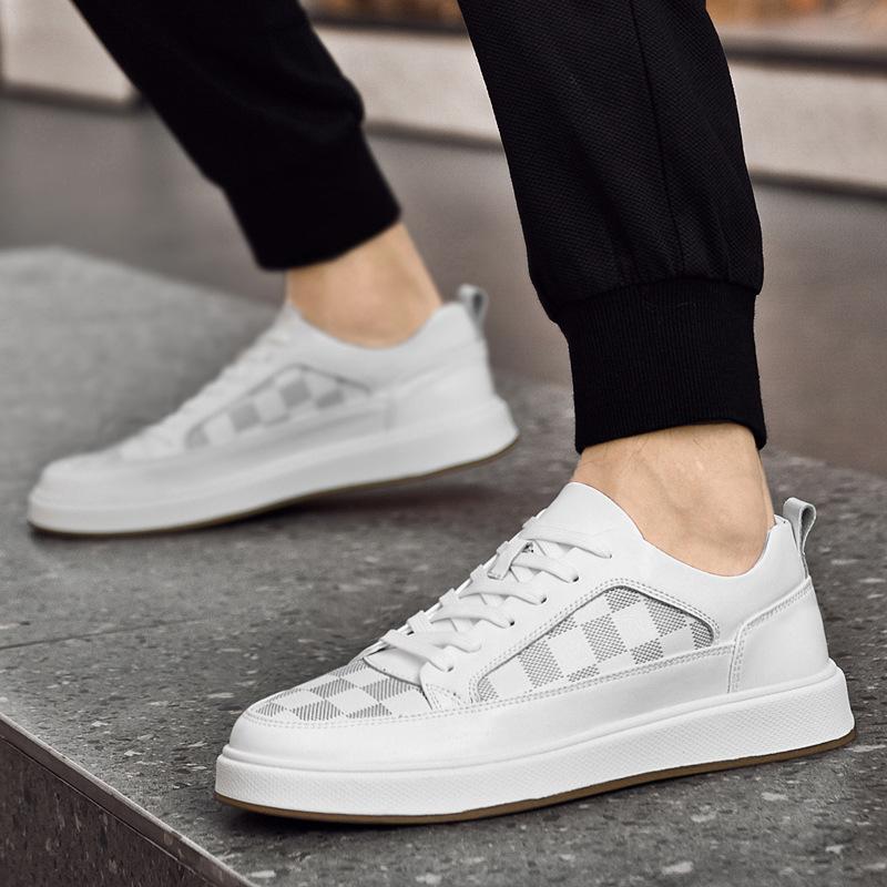 Autumn trend men's driving shoes breathable cowhide soft sole fashion British style sports shoes casual board shoes men