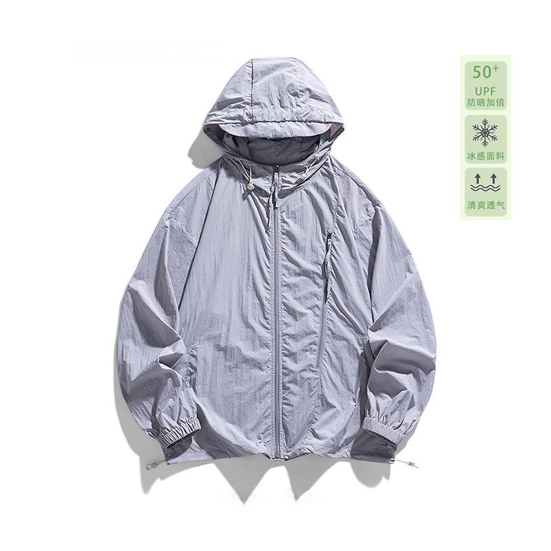 Summer couple anti-ultraviolet skin sunscreen clothing men's and women's UPF10 + light and breathable casual hooded sunscreen clothing