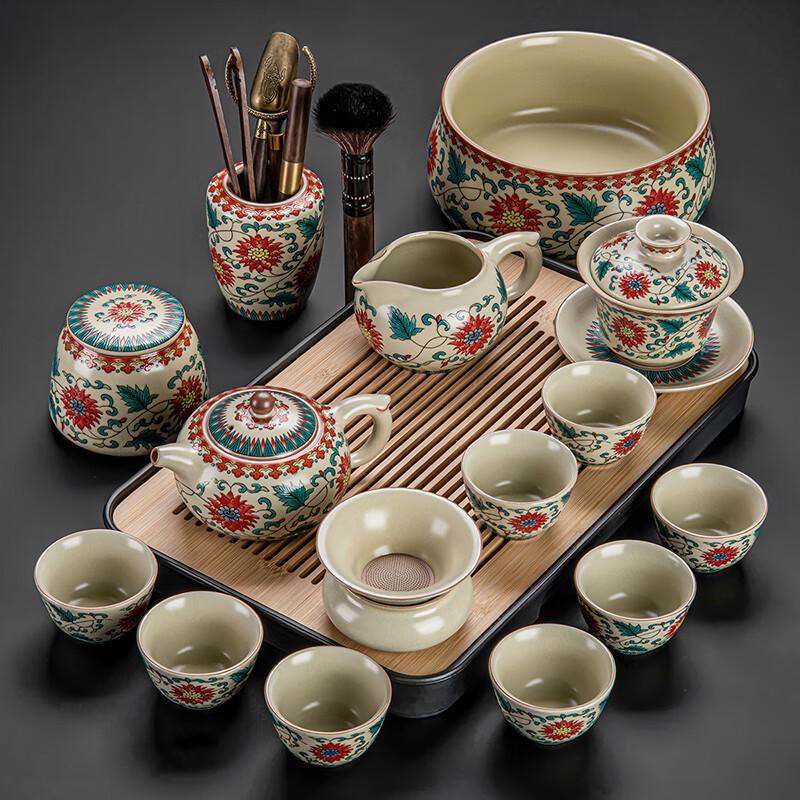 Leinuo Yellow Ru Kiln Tea Set