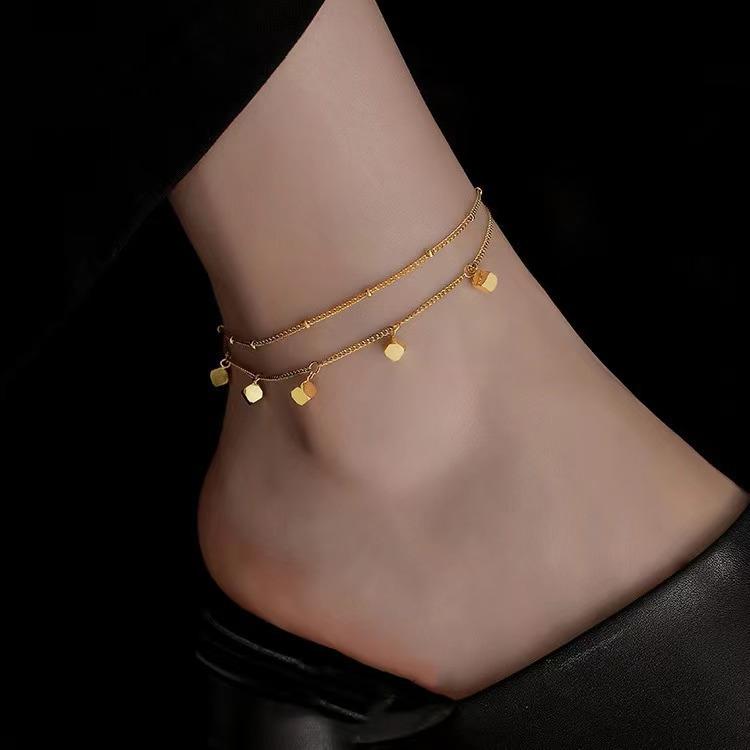 2025 Women's Titanium Steel Anklet – Light Luxury, 18K Gold-Plated, Fade-Resistant