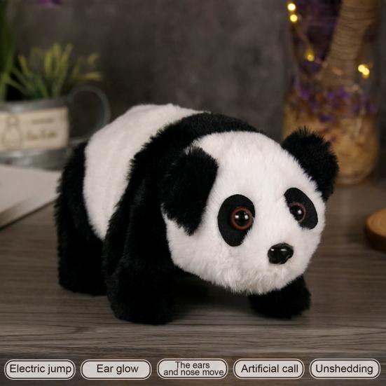 Kids Electric Plush Animal Toy Walking Interactive Robot Elephant Sheep Alpaca Panda Plushie Toy Toddlers Educational Simulation Animal Toy