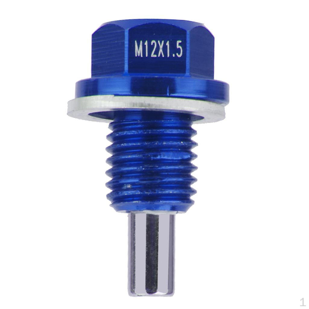 M12x1.5 Universal Blue Metal Anodized Magnetic Engine Oil Pan Drain Plug