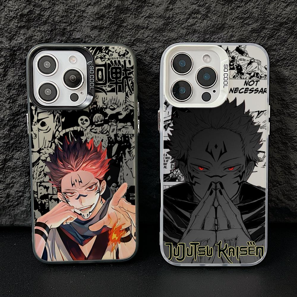 Jujutsu Kaisen Sukuna Telefoonhoesje voor Samsung Galaxy S26 S25 Edge S24 S23 S22 S21 FE S20 Ultra Plus 5G Zilver Harde Cover