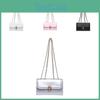 Trendy Urban Minimal Small Square Shoulder Bag With Durable Chain And Lock Design