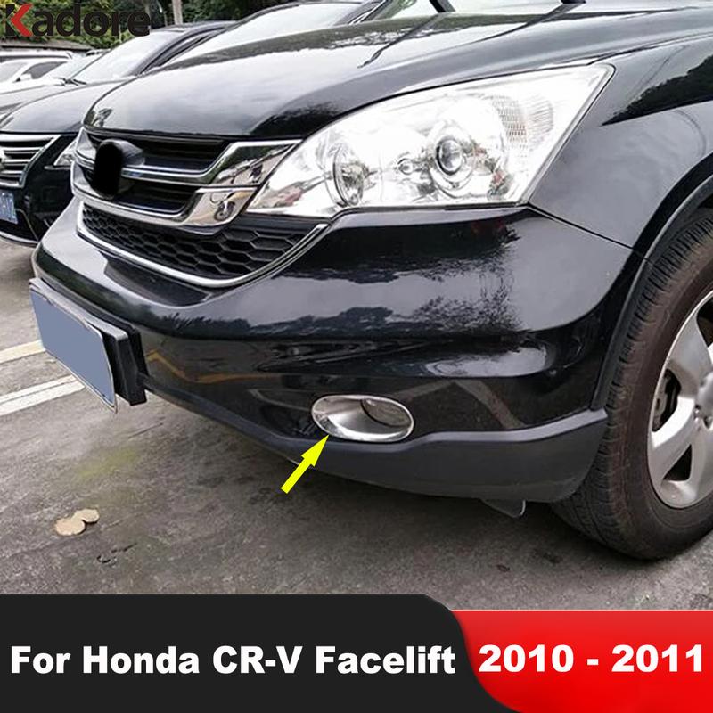 For Honda CRV CR-V Facelift 2010 2011 Chrome Car Front Fog Light Lamp Cover Trim Head Foglight Foglamp Bezel Trims Accessories