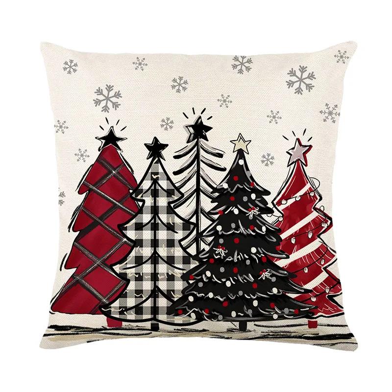New Christmas Gingerbread Man Candy Decorative Pillow Cover Home Living Room Holiday Party Pillow Cover