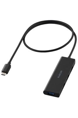 Elecom Hub USB Złącze USB-C USB3.2 (Gen1) 5Gbps 4 porty zasilane magistralą 60cm kabel Mała i lekka konstrukcja Czarny U3HC-H043BK/E