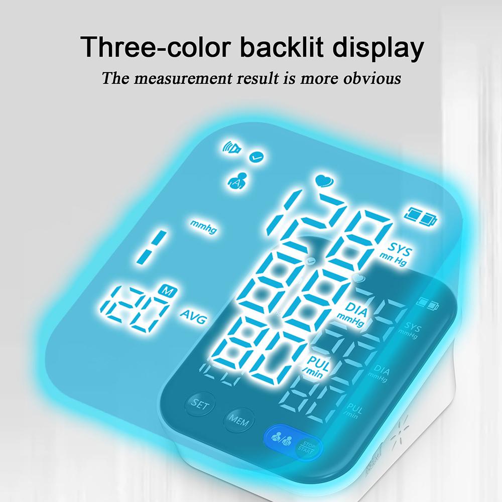 Monitoare de tensiune arterială pentru uz casnic - Manșeta de sus a brațului Ecran cu iluminare din spate LED Monitor digital BP