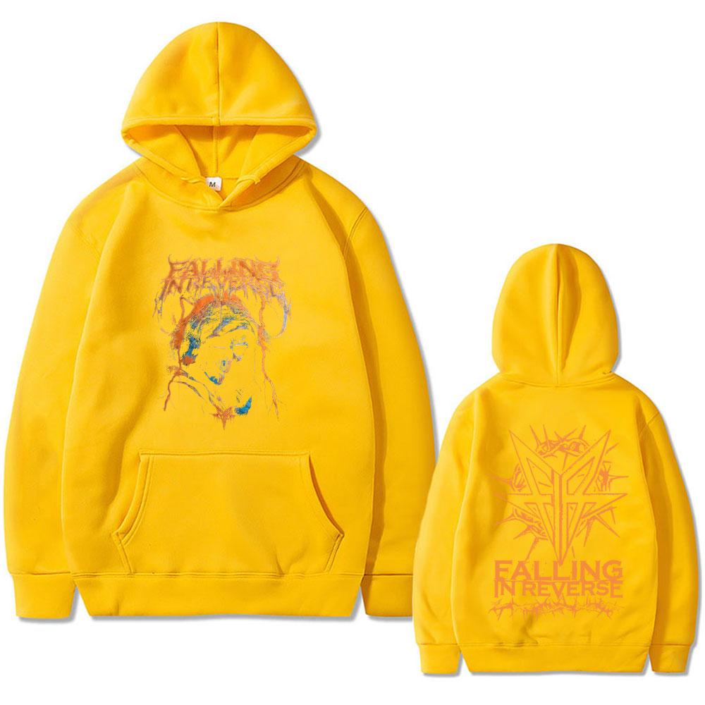 Rock Band Falling in Reverse Skeleton Graphic Hoodie Unisex Gothic Casual Oversized Hooded Sweatshirt Male Vintage Hoodies