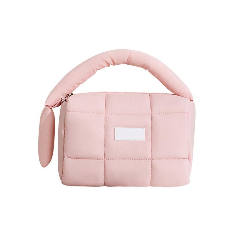 Candy Colored Nylon Cosmetic Case Spacious Storage Bag Travel Toiletry Pouch With Zippers Closure For Ladies Teens