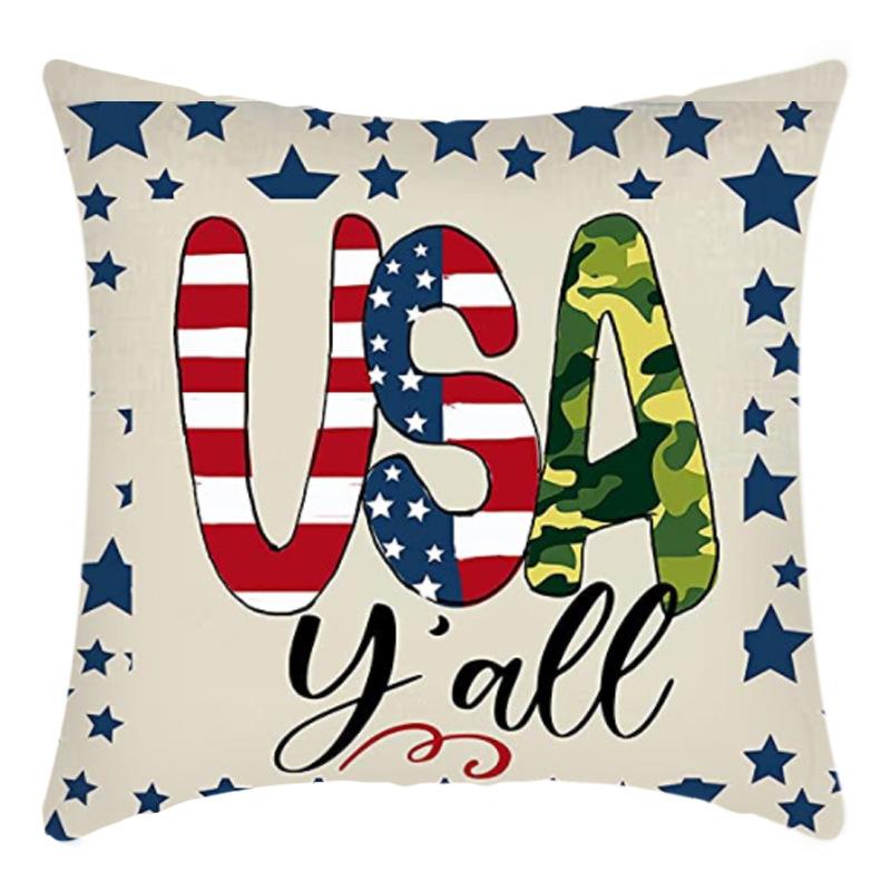 Independence Day Pillow Case Flag Print Home Living Room Bedside Decoration Pillow Cushion Pillow Case