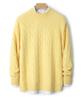 Men's Pure Wool Thick Cable Knit Sweater - Round Neck Solid Color for Autumn and Winter