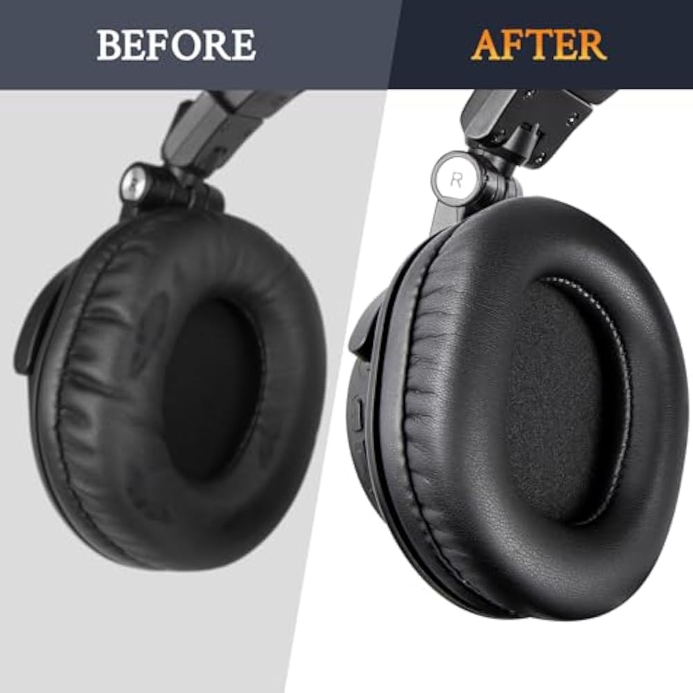 SOULWIT Ear Pads / Ear Cushions for Audio-Technica ATH-M50X, M50XBT, M50xSTS, M50RD, M40X, M30X, ...