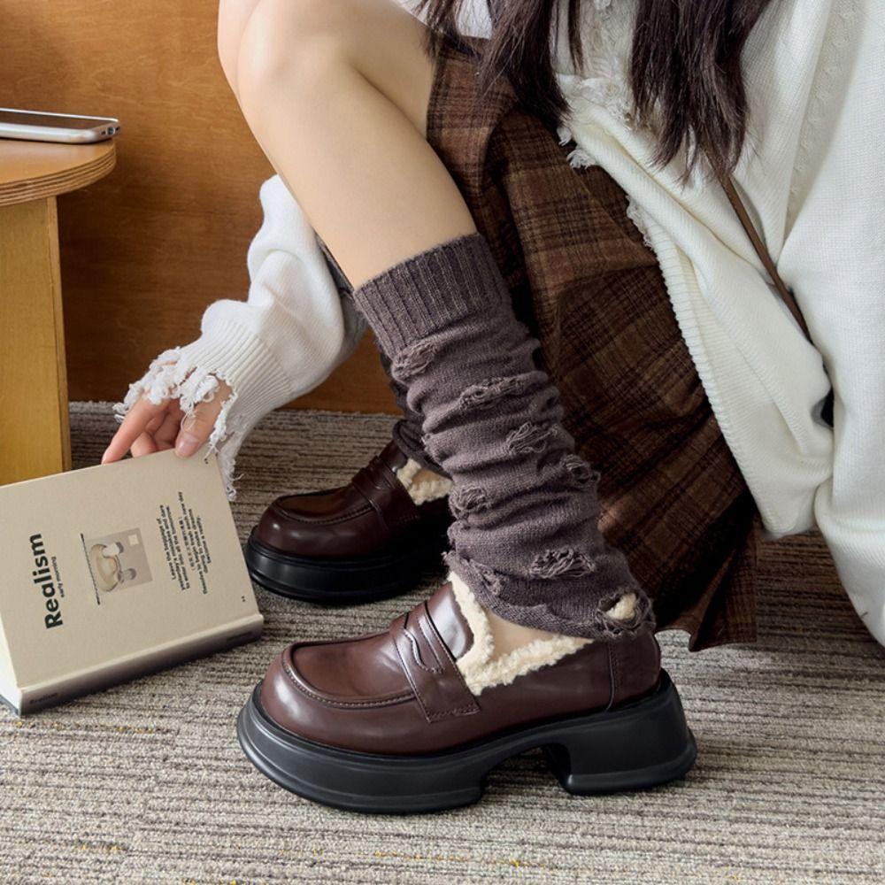 

Mid Tube Warm Socks Autumn Winter Knitted Socks New Foot Covers for Women бежевий