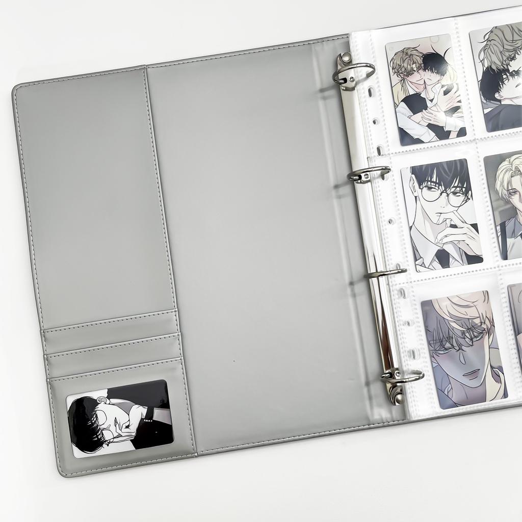 A4 Silver Embossed Card Album K-Pop Photocard Binder, Photo Sleeve, Polaroid & Postcard Holder, Large Collectible Organizer