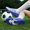 35-45 Football Shoes, Low-cut Blue and White Porcelain Long Nails, Youth Sneakers, Large Size Sports Shoes, TPU Soles, Broken Nails