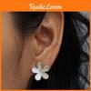 Gift For Jewelry Women Summer Floral Metal Earrings With Detail Sparkling