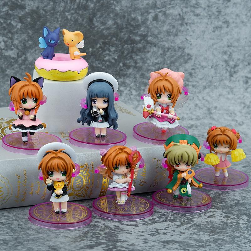 8 Pieces / Set Card Captor Sakura Cute Doll Vinyl Action Figure Collection Animation Model Toy