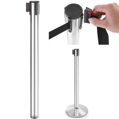 Barrier Post with Extendable Rolled Tape, Length 27 M Without Base, Height 93 Cm Hendi 810422