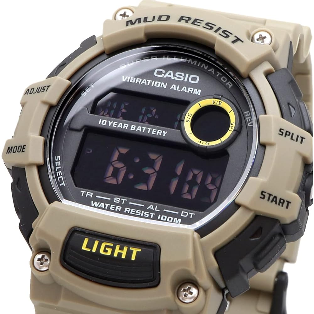 Casio Standard Digital Men's Watch TRT-110H-5BV Sand Khaki Vibrating Alarm Mud Resistant