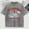Premium Beer Print Snow Wash T Shirt Man Summer Comfortable Washed Tees Casual Loose Shortwear Soft Cotton Clothes