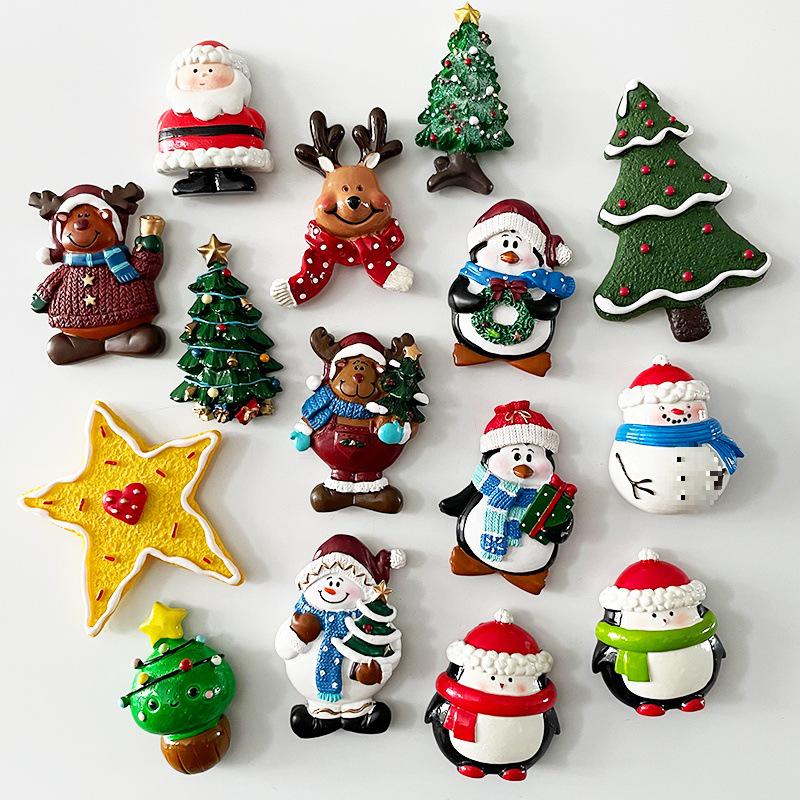 3D Nordic Santa & Reindeer Christmas Refrigerator Magnets