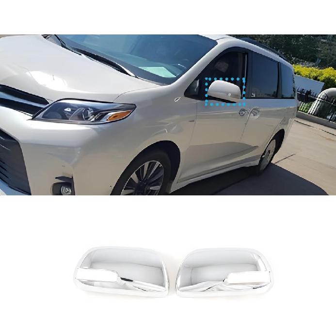 

ERIDANUS Автоаксессуары для Toyota Sienna 2020 2019 2018 2017 2016 2015 2014 2013 2012 2011 Автомобильный задний вид бокового зеркала молдинг отделка крышки (Хром Chrome Silver