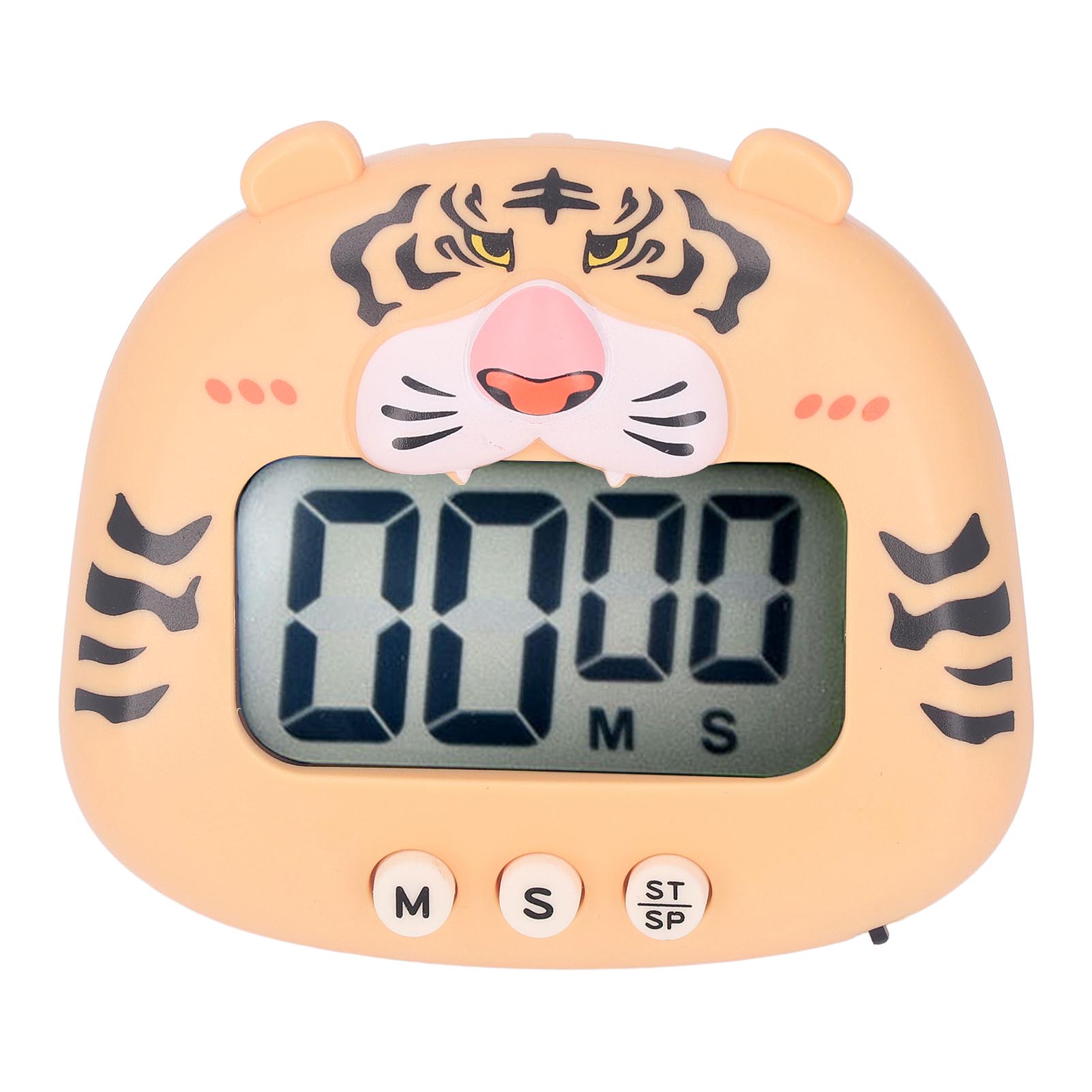 Digitálny kuchynský časovač Odpočítavanie Hore Odpočítavanie Kreslený Zvuk zvieratka Blikajúci alarm Jednoduché ovládanie so stojanom Yellow Tiger
