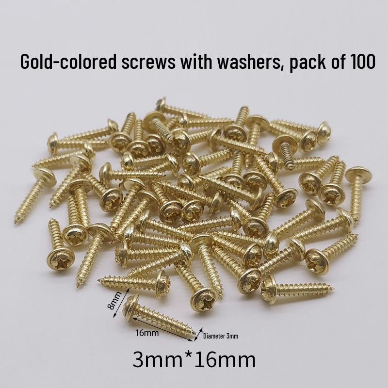 Golden, Silver, and Black Self-Tapping Wide Head Screws with Washers
