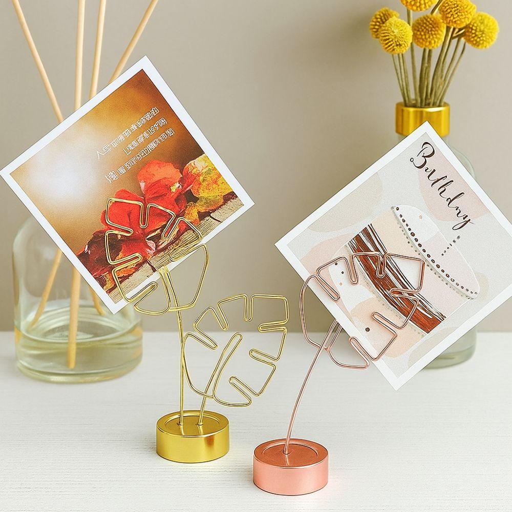 Leaf Vein Business Card Holder Metal Menu Holder Minimalism Photo Holder  Decor