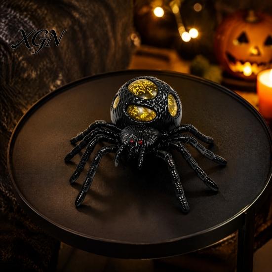 Halloween Party Dekoration 1/4 Stück Glitzer Spinne Quetschspielzeug, Stressabbau Realistisches Gruseliges Gadget Fake Scherzartikel Tragbarer Linderer
