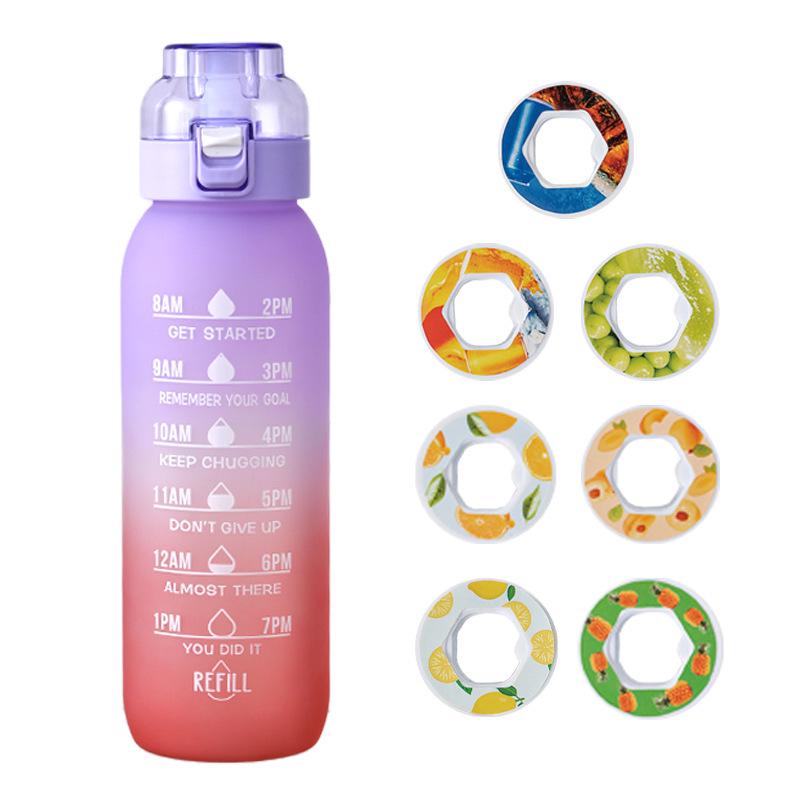 Fruit-Flavored Zero Calorie Water Bottle with Pop-Up Lid and Aroma Ring