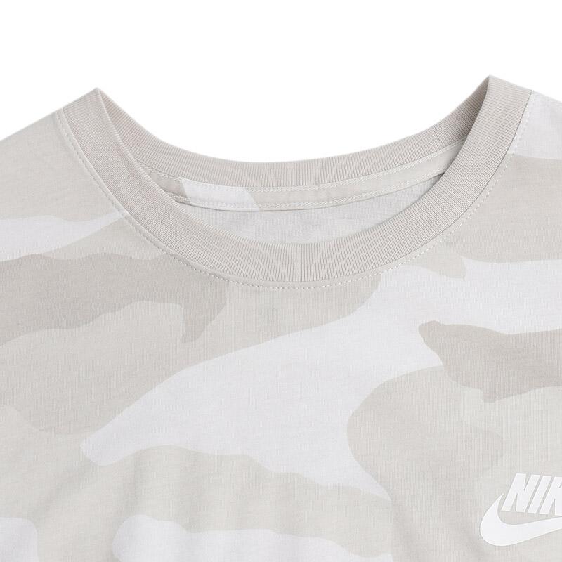 Nike Maskáčové tričko s kulatým výstřihem, ležérní, prodyšné, sportovní tričko s krátkým rukávem pro muže, stříbrnošedé CK3004-121