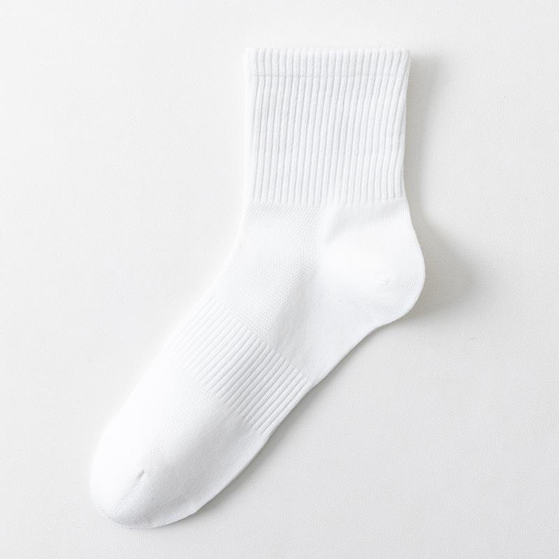 

Летние носки из чистого хлопка для женщин, носки до середины икры, бесшовный мысок, влагоотводящие тонкие носки, дышащие носки для весны и осени 1 pair белый