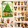 Unique Holiday Box Christmas Advent Calendar, 24 Day Countdown with 2D Flat Acrylic Tree Pendant Dog Pendants, Hanging Ornament Set for Lovers