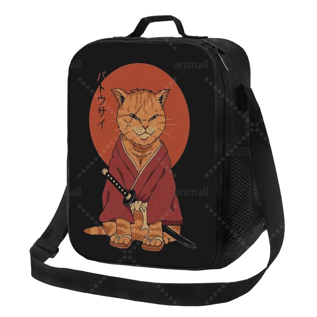 Neko Shinobi Katzen-Lunchtasche mit verstellbarem Schultergurt Wiederverwendbare Thermos-Bento-Tasche für Arbeit Picknick Strand