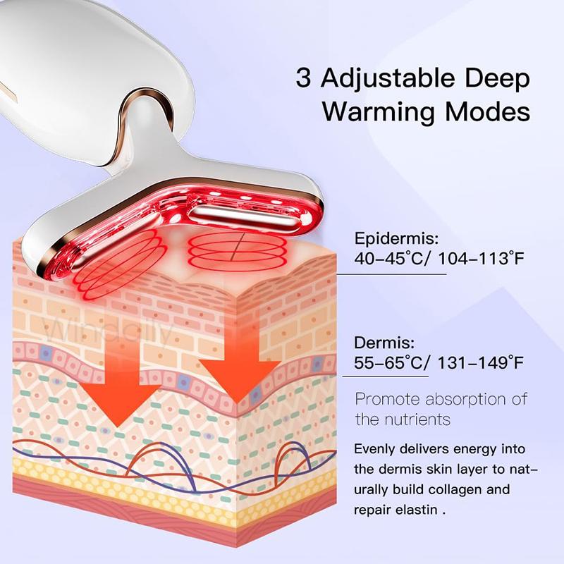 Gesicht Hals Lifting Gerät Vibration EMS Gesichtsmasseur LED Lichttherapie Maschine Hautstraffung Faltenentferner Hautpflege Werkzeuge
