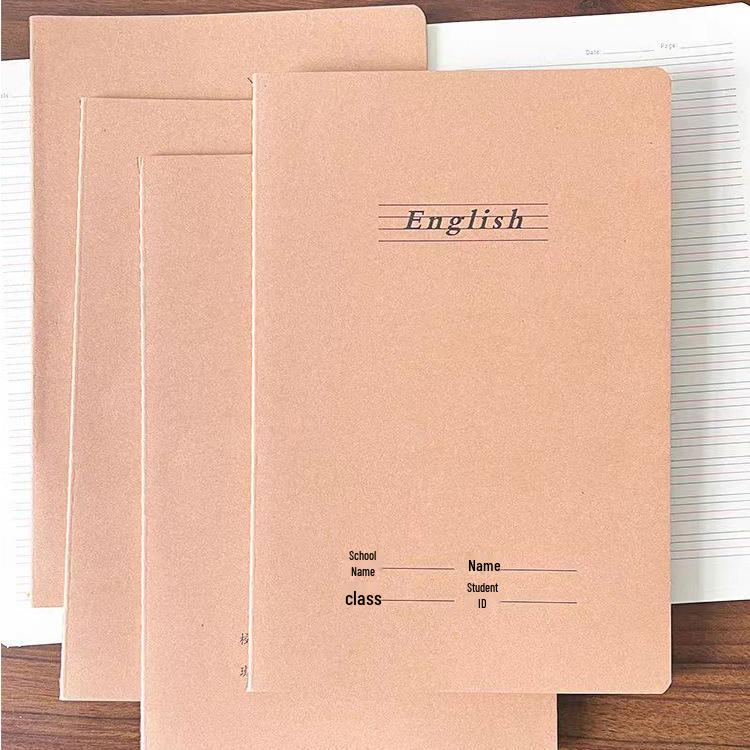 

English Notebook for Students: Large 16K, Thick Four Lines, Three Spaces, Durable Cowhide Cover 32K Small English Notebook [2 books]