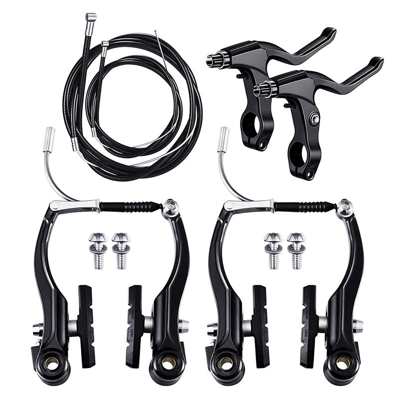 Bike V Brake Set Bike Front Rear V Brake Set Aluminum Alloy Mountain Road Bike V Brake Pads And Levers Set Riding Accessories