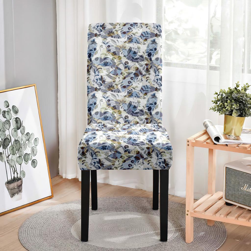 Minimalist Printed Chair Cover Botanical Floral Pattern Non-Slip Odorless Seat Cover Home Hotel Universal Elastic Chair Cover