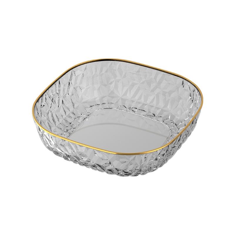 Fruit Plate Household Living Room Coffee Table Fruit Plate Large Phnom Penh Light Luxury High-End Snacks Premium Crystal Fruit Pot Candy Plate