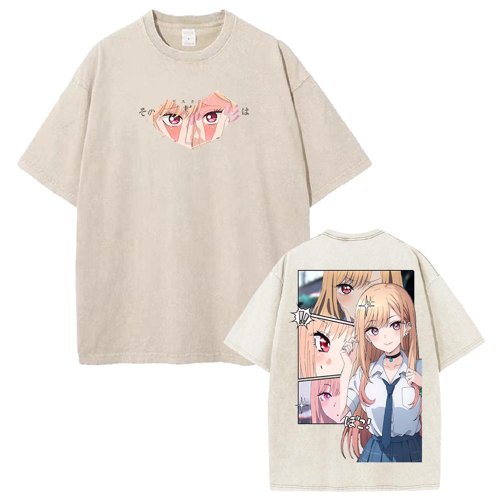 Camiseta de Anime Japonés My Dress-Up Darling Linda Marin Manga Camiseta Lavada Ropa para Hombres Mujeres Top
